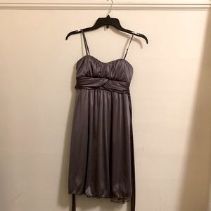 Ruby Rox spaghetti strap satin dress formal cute purple grey
